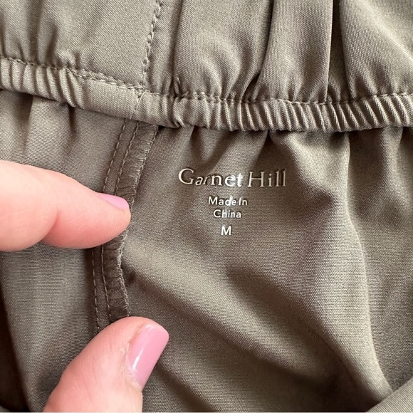 Garnet Hill Recycled Commuter Trousers Athleisure Pants in Dark Olive M - Picture 5 of 8